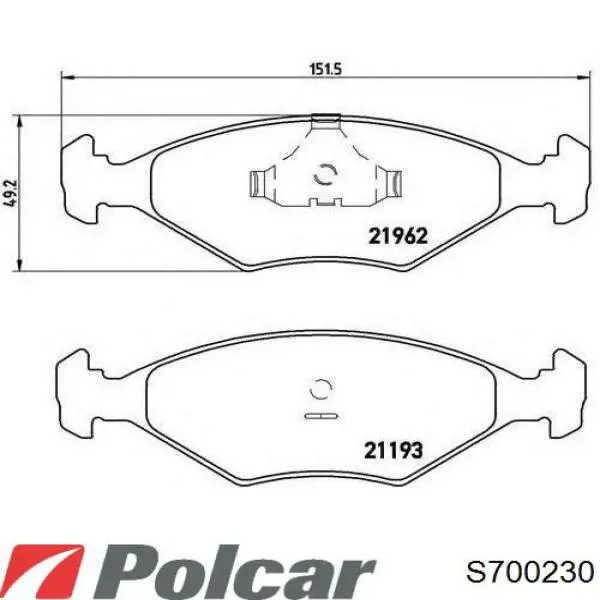 Купить S700230 Polcar Колодки тормозные