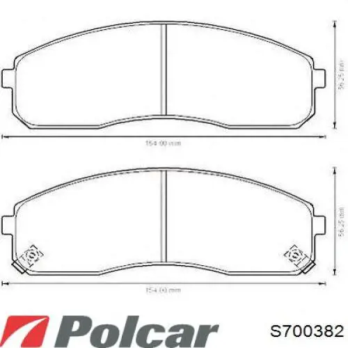 Передние тормозные колодки S700382 Polcar