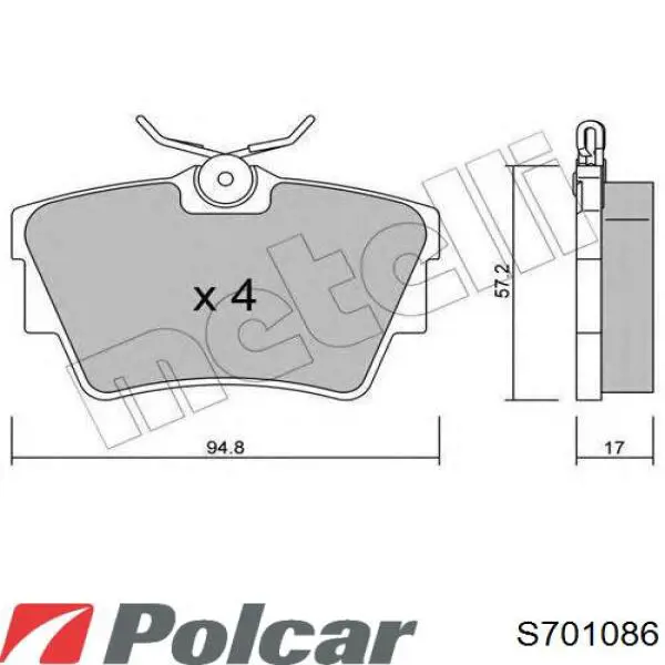 Колодки дисковые  Polcar S701086 цена, от 16.13 USD