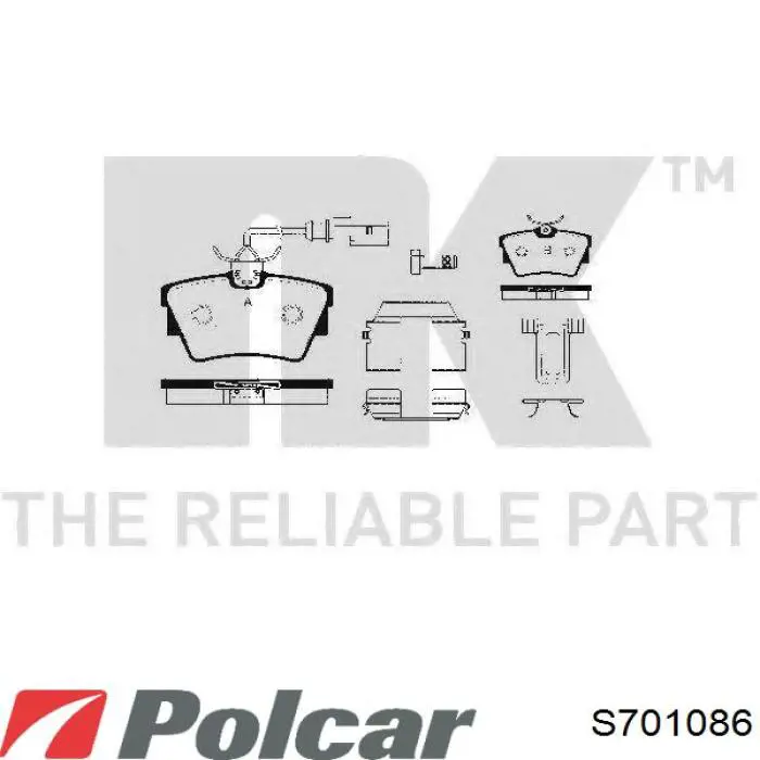 Купить S701086 Polcar Колодки тормозные задние, дисковые