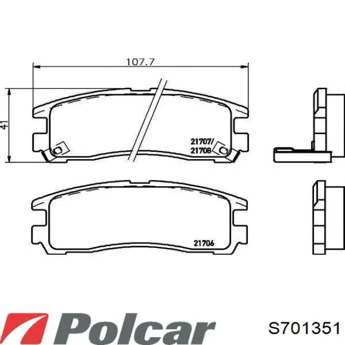 S70-1351 Polcar задние тормозные колодки