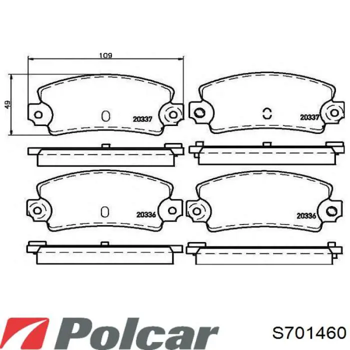 S701460 Polcar Колодки передние