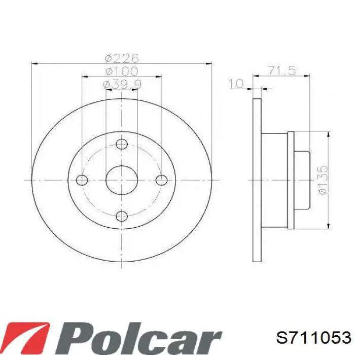 Тормозные диски S711053 Polcar