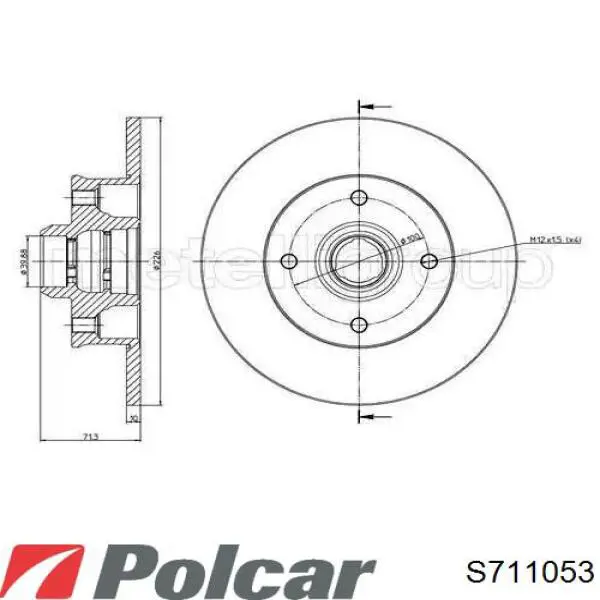 Задний тормозной диск Polcar S711053 цена, от 26.84 USD
