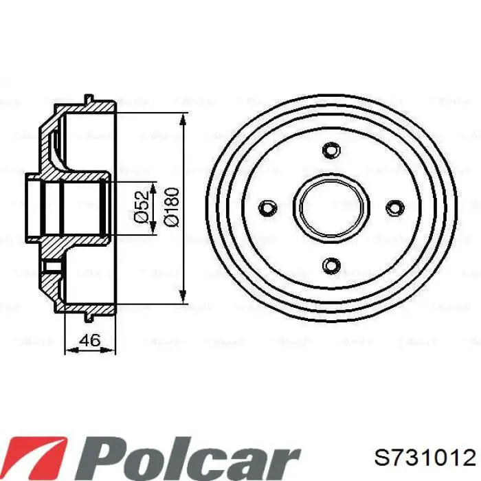S731012 Polcar барабан тормозной задний
