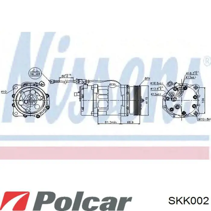 SKK002 Polcar компрессор кондиционера