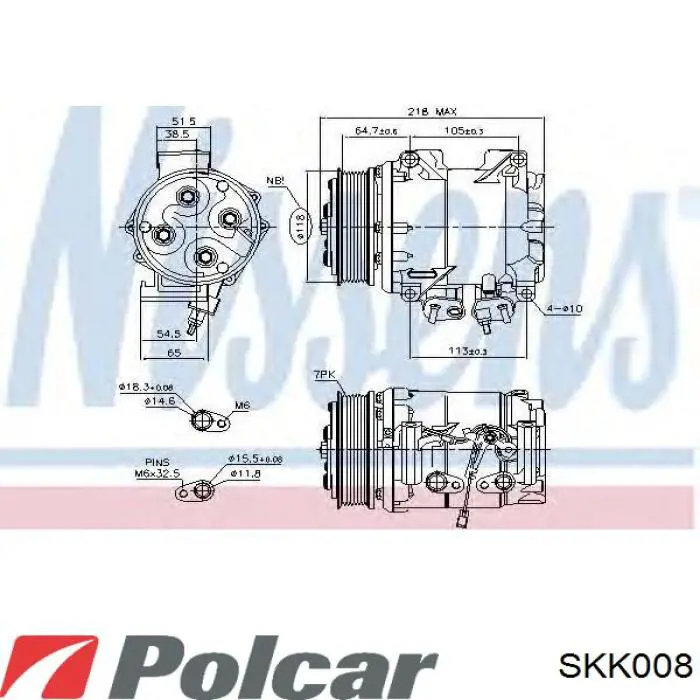 Компрессор кондиционера SKK008 Polcar