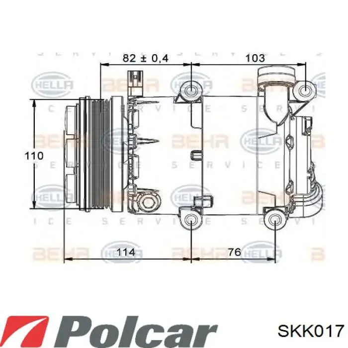 Компрессор кондиционера SKK017 Polcar