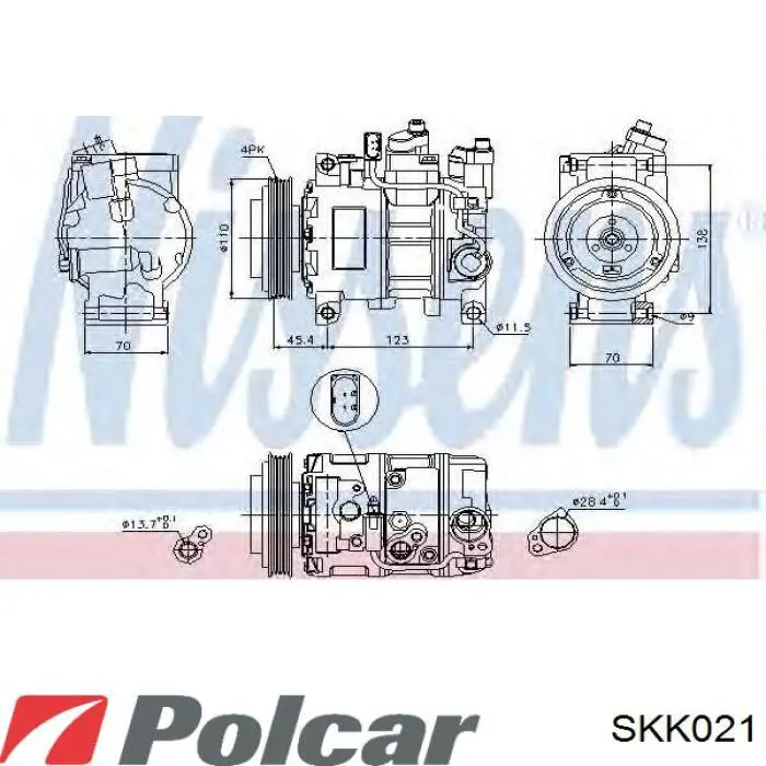 Купить SKK021 Polcar Компрессор климатической установки