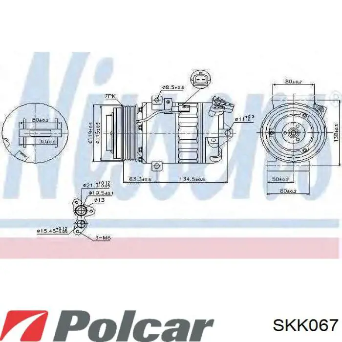 Купить SKK067 Polcar Шкив компрессора кондиционера