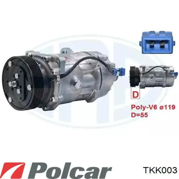 TKK003 Polcar компрессор кондиционера