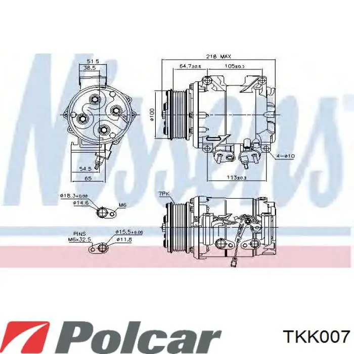 Компрессор кондиционера TKK007 Polcar