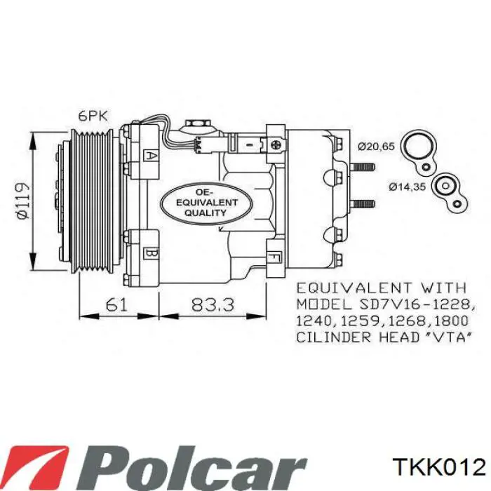 TKK012 Polcar Компрессор хладагента