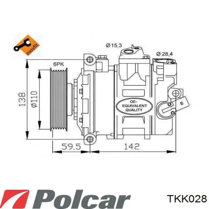 Диск муфты компрессора кондиционера TKK028 Polcar