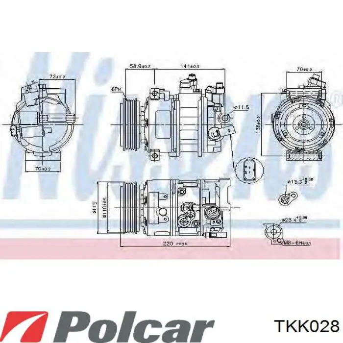 TKK028 Polcar Диск муфты компрессора кондиционера
