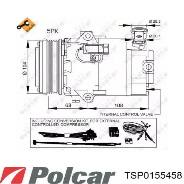 Компрессор кондиционера TSP0155458 Polcar