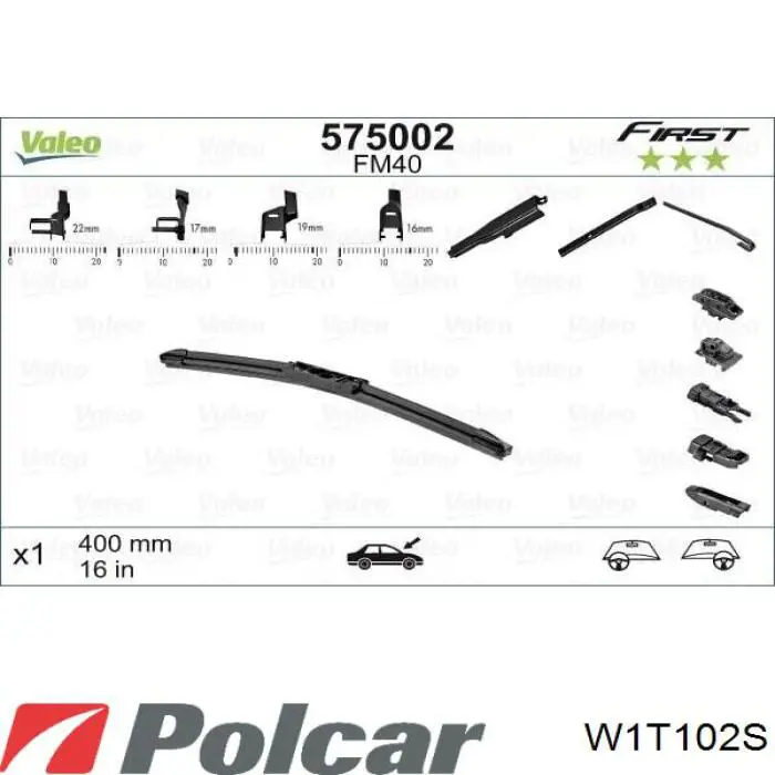 Дворник задний W1T102S Polcar