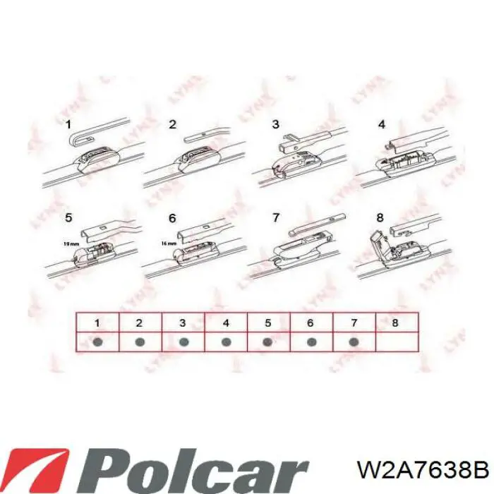 Щетка стеклоочистителя лобового стекла, водительская Polcar W2A7638B цена, от 28.22 USD