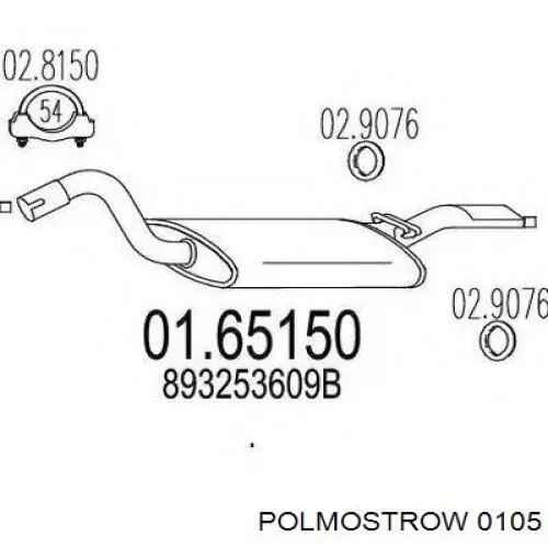 Выхлоп задний Asmet 04021 цена, от 53.98 USD