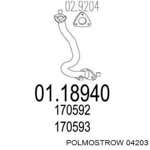 42.03 Polmostrow труба приемная (штаны глушителя передняя)