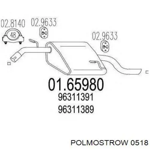 Глушитель задний 0518 Polmostrow