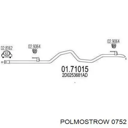 0752 Polmostrow Выхлопная труба