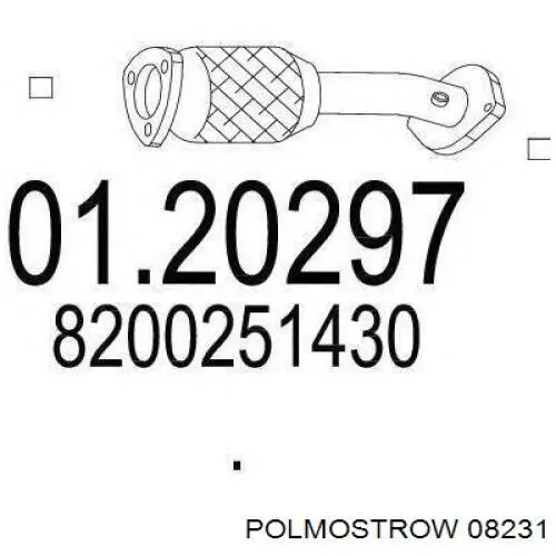08.231 Polmostrow silenciador, parte traseira