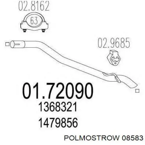 Глушитель задний 08583 Polmostrow