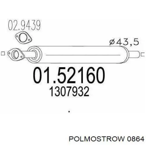 08.64 Polmostrow глушитель, передняя часть