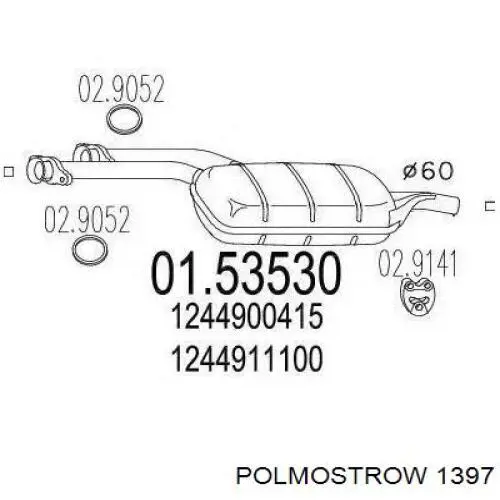 1397 Polmostrow глушитель, задняя часть