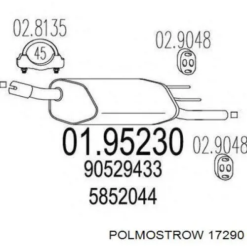 17290 Polmostrow глушитель, задняя часть