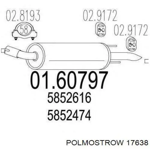 FP 5210 G32 Polmostrow глушитель, задняя часть