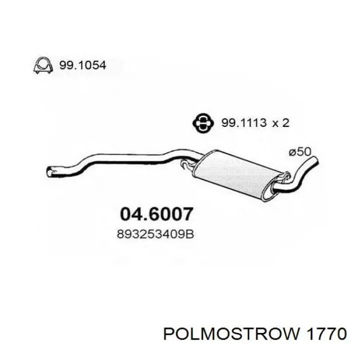 Выхлоп задний Polmostrow 1770 цена, от 50.67 USD