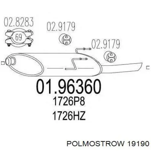 Выхлоп задний Polmostrow 19190 цена, от 59.74 USD