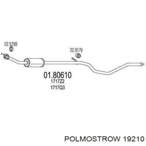 19.210 Polmostrow silenciador, parte central