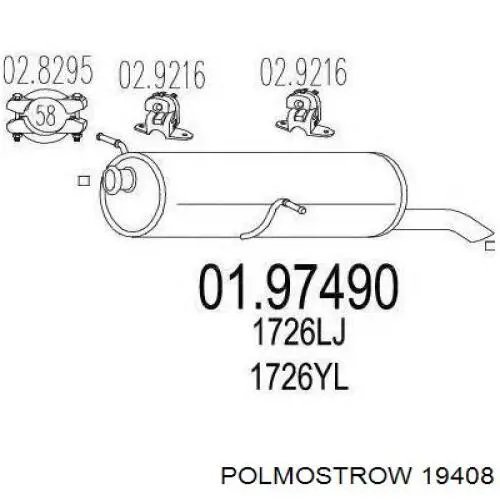 Глушитель задний 19408 Polmostrow