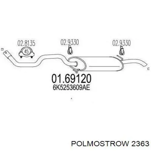 Глушитель, задняя часть 2363 Polmostrow