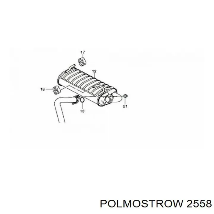 Глушитель, задняя часть 2558 Polmostrow