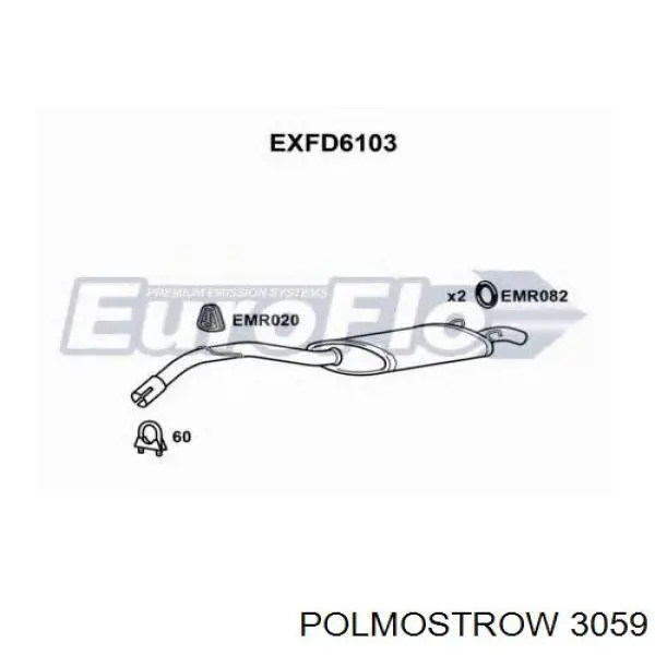 Купить 3059 Polmostrow Глушитель задний