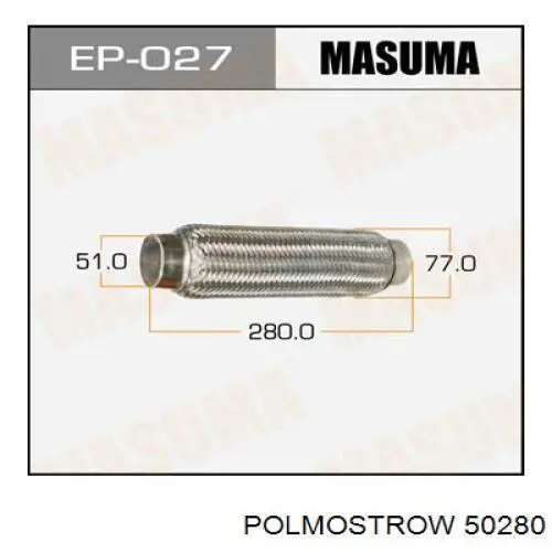 Гофра глушителя 50280 Polmostrow