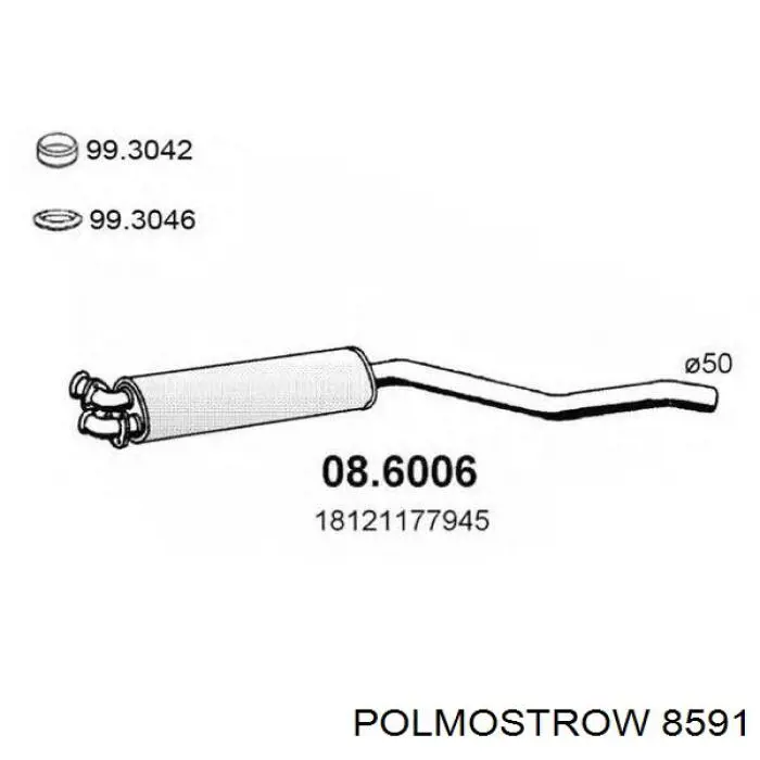 Выхлоп задний Polmostrow 8591 цена, от 56.92 USD