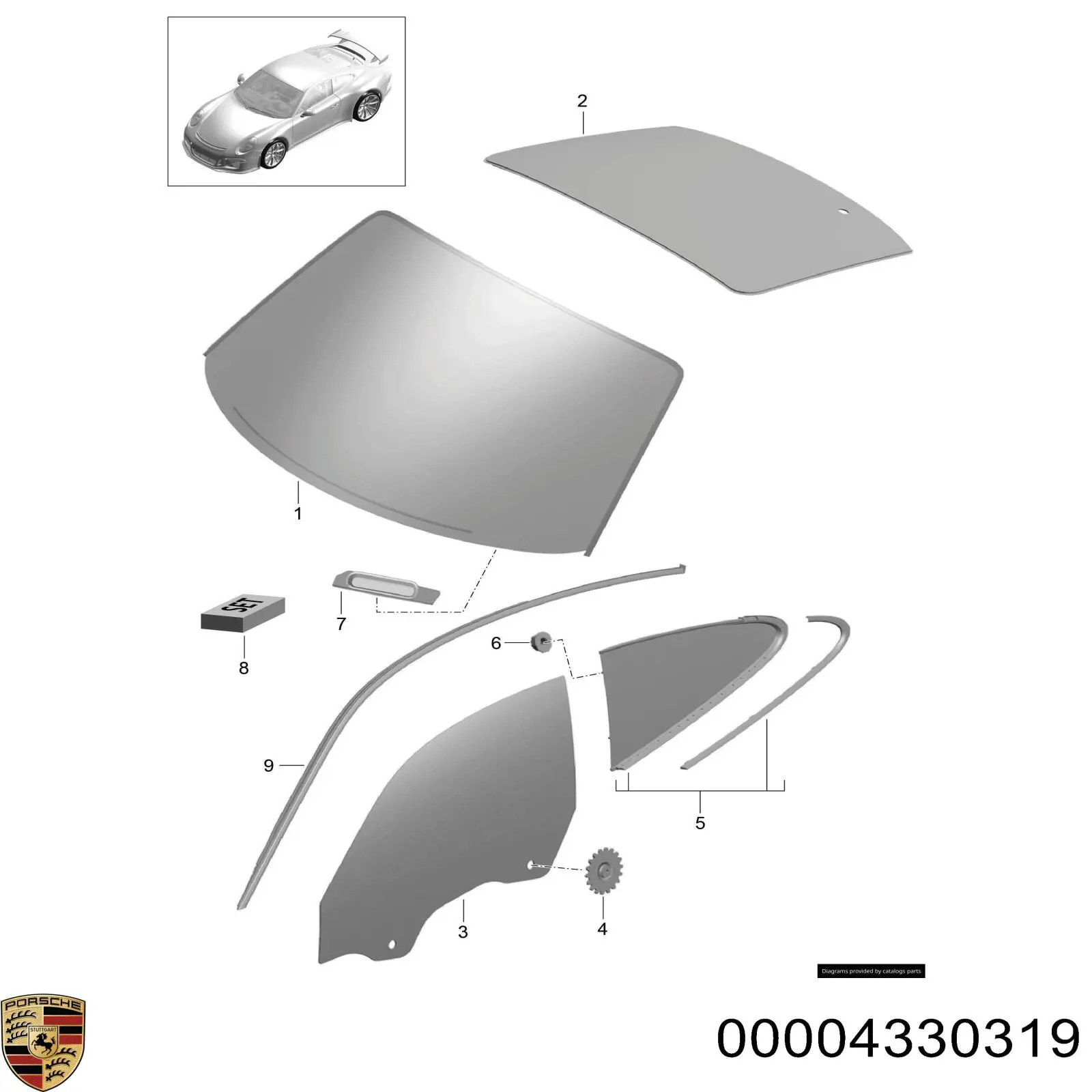 Клей-герметик для стекол Porsche 00004330319 цена, от 188.07 USD