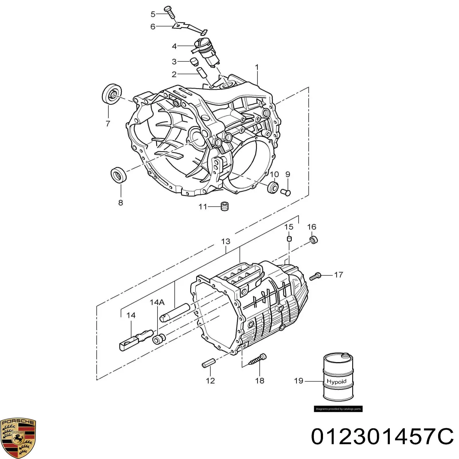 012301457C Porsche Сальник штока переключения коробки передач