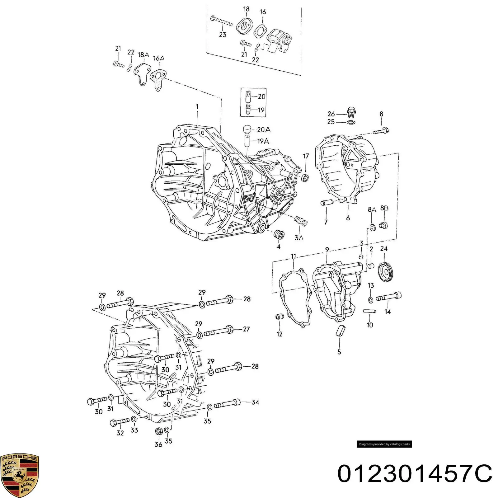 Купить 012301457C Porsche Сальник штока переключения коробки передач