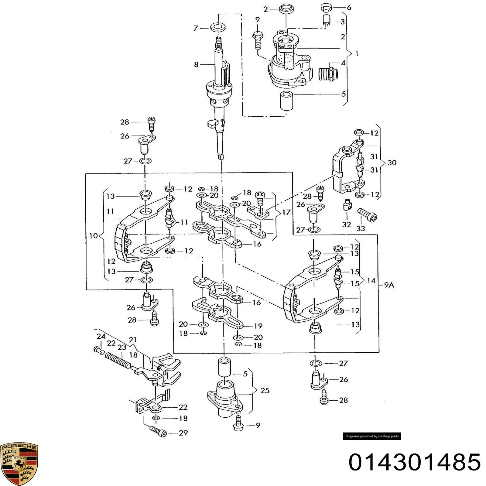 14301485 Porsche Заглушка задней крышки КПП
