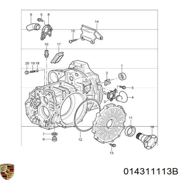 Сальник АКПП/КПП (входного/первичного вала) 014311113B Porsche