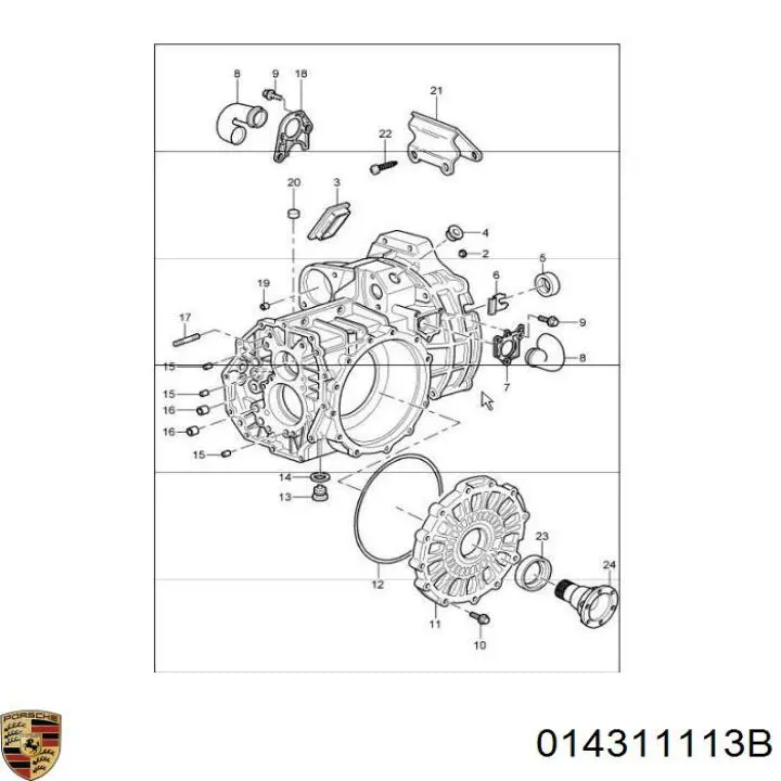 014311113B Porsche Сальник АКПП/КПП входного/первичного вала