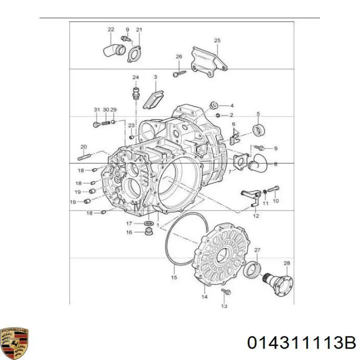 Купить 014311113B Porsche Сальник АКПП/КПП (входного/первичного вала)