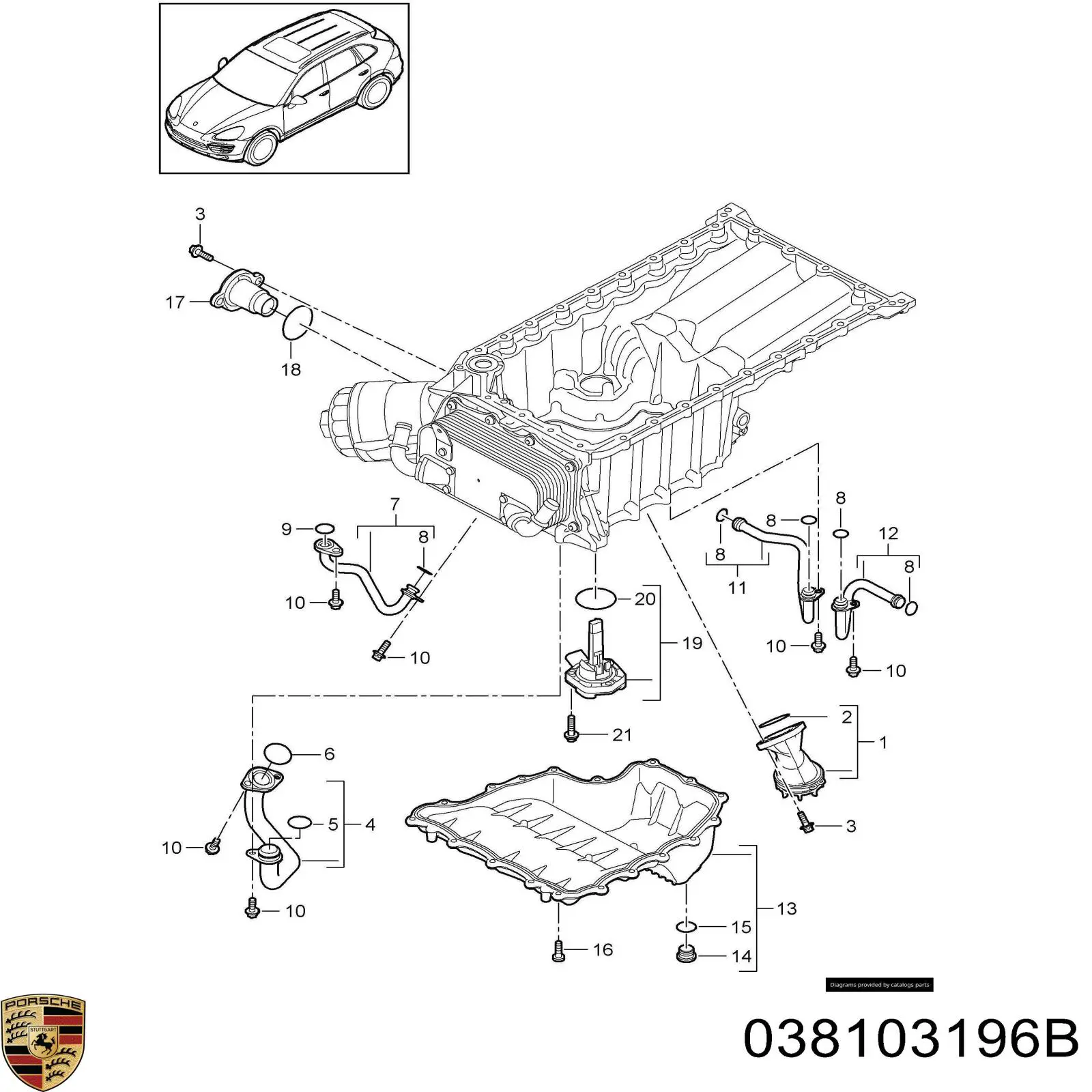Купить 038103196B Porsche Кольцо уплотнительное датчика уровня масла