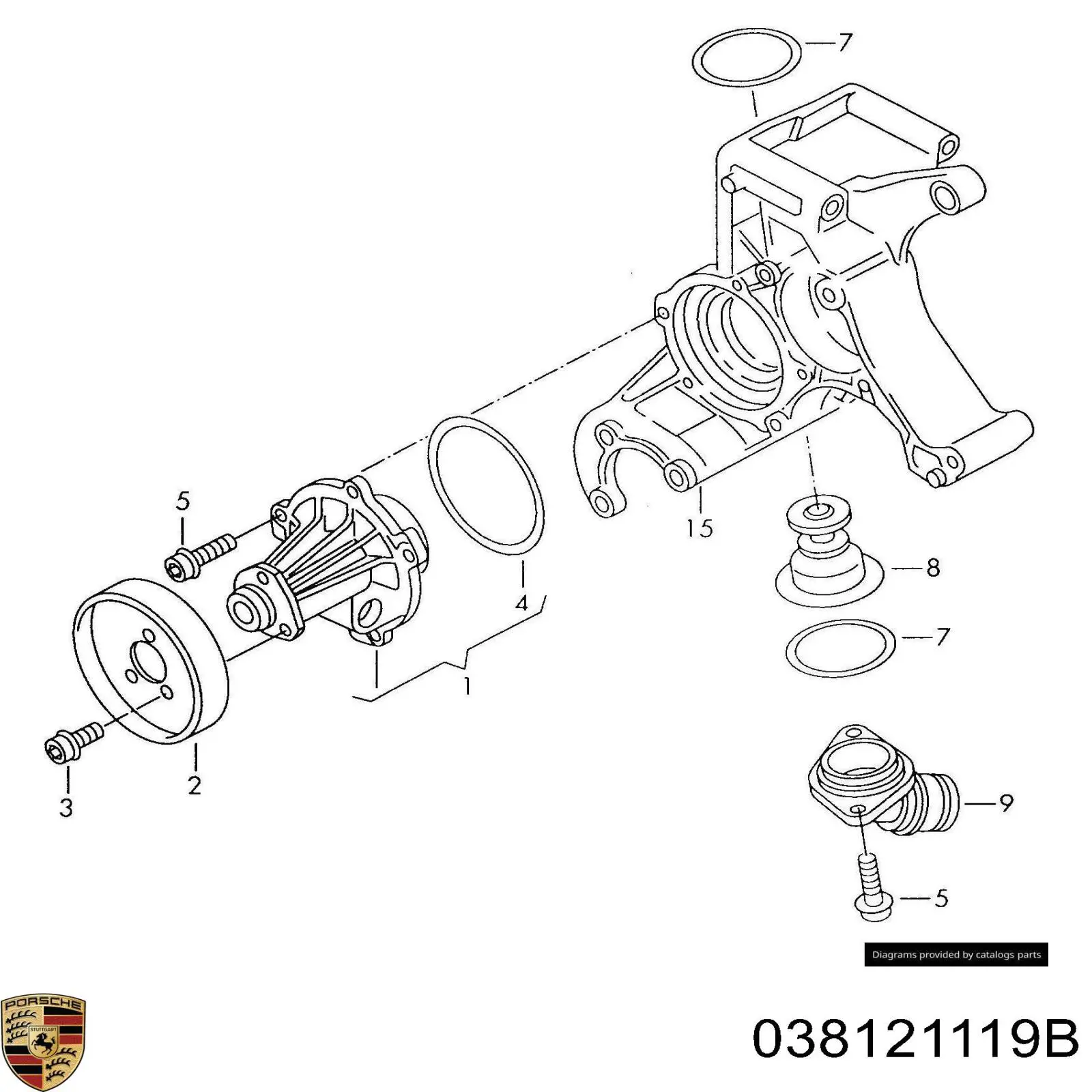 Прокладка термостата Porsche 038121119B цена, от 0.33 USD